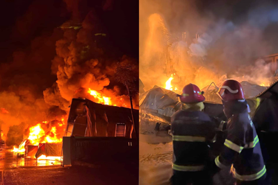 Cháy dữ dội tại kho xưởng ở huyện Thanh Oai