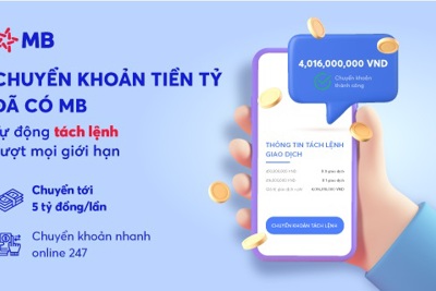 MB ra mắt tính năng chuyển khoản “Tách lệnh tự động” trên App MBBank