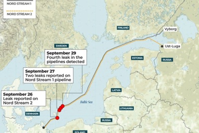 Nga cáo buộc Anh đứng sau vụ phá hoại đường ống Nord Stream