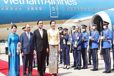 Lễ đón Chủ tịch nước Nguyễn Xuân Phúc thăm chính thức Thái Lan 