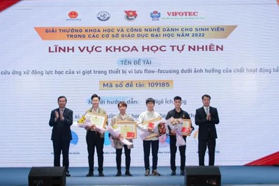 Trao 12 giải Nhất tại Giải thưởng Khoa học và công nghệ sinh viên năm 2022