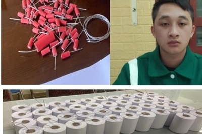 Hà Nội: Bắt tạm giam nam thanh niên mang 13kg pháo nổ bán cho khách
