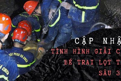 Chạy đua với thời gian cứu bé trai 10 tuổi lọt trụ sâu 35m