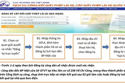 Hà Nội: Hướng dẫn thủ tục đổi giấy phép lái xe trên Cổng Dịch vụ công