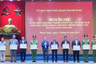 Quận Thanh Xuân:Khen thưởng 29 tập thể, cá nhân có thành tích trong công tác PCCC