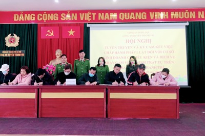 Gần 300 CSKD dịch vụ nhạy cảm huyện Thanh Trì ký cam kết không vi phạm