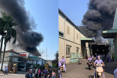 Hà Nội: Cháy nhà xưởng rộng 1.500m2 ở Cụm công nghiệp Thanh Oai