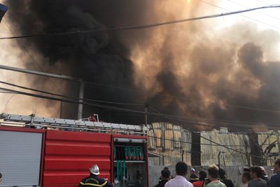 Cháy nhà xưởng ở phường Cổ Nhuế 2, quận Bắc Từ Liêm