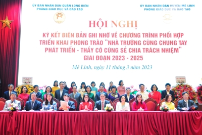 Huyện Mê Linh và quận Long Biên ký kết hỗ trợ phát triển GD&ĐT
