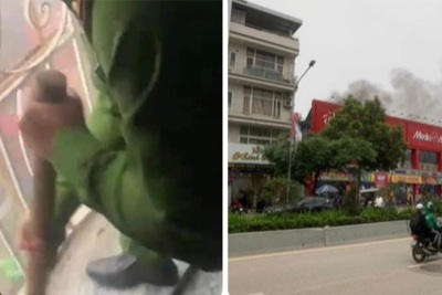 Cháy ở Nhật Tân, 3 người mắc kẹt được cảnh sát cứu thoát