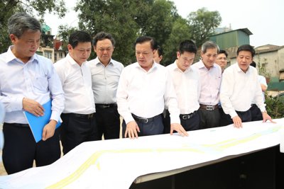 Bí thư Thành uỷ Hà Nội kiểm tra thực địa dự án đường Vành đai 1