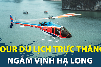 "Choáng" giá tour du lịch trực thăng ngắm Vịnh Hạ Long