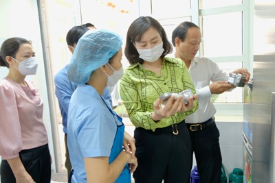 Kiểm tra an toàn thực phẩm Trường mầm non Trung tâm tại huyện Phú Xuyên