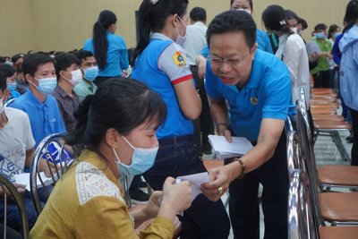 Liên đoàn Lao động TP Hồ Chí Minh tặng 887 suất quà cho công nhân