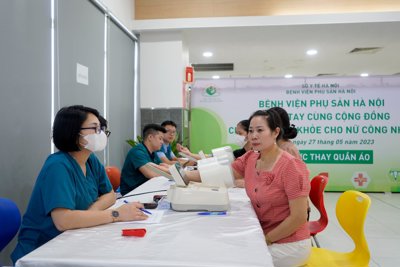 Hà Nội: Khám sức khoẻ miễn phí cho 500 công nhân lao động ở Quốc Oai