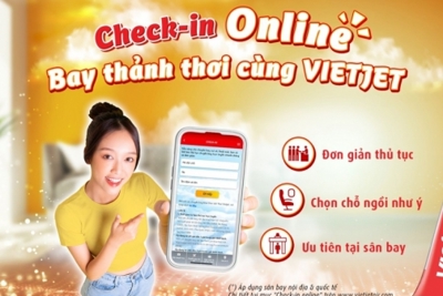 Làm thủ tục trực tuyến, bay thảnh thơi, không lo xếp hàng!