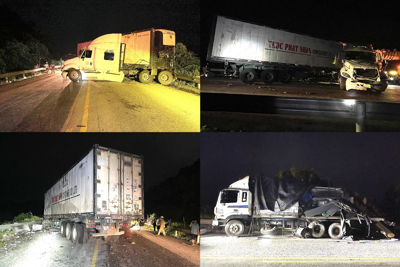 Tai nạn giữa 3 ô tô trên cao tốc Nội Bài - Lào Cai