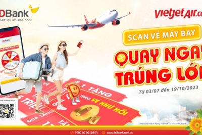 Cơ hội bay Vietjet Air 0 đồng cùng hàng ngàn giải thưởng với HDBank