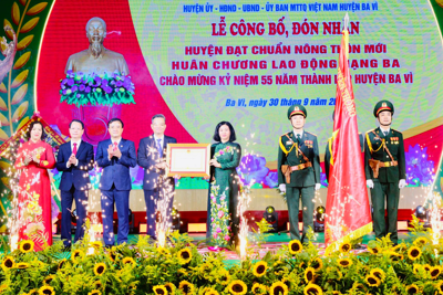 Huyện Ba Vì đón nhận danh hiệu đạt chuẩn nông thôn mới