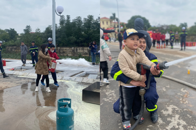 Học sinh, sinh viên ở Thường Tín trải nghiệm chữa cháy và cứu nạn, cứu hộ