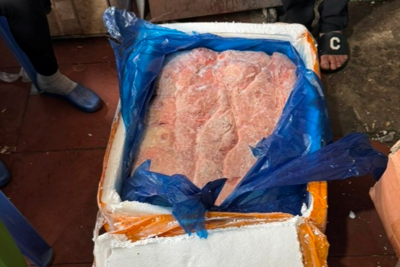Hơn 1 tấn nầm lợn đông lạnh không nguồn gốc bày bán ở chợ Tam Hiệp
