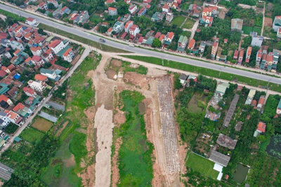 Vị trí sắp xây dựng cầu Hồng Hà nối hai huyện Đan Phượng, Mê Linh