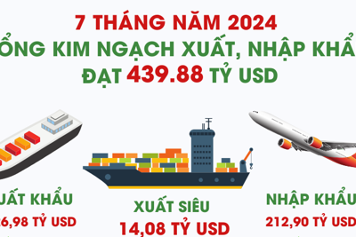 Việt Nam xuất siêu 14,08 tỷ USD trong 7 tháng năm 2024