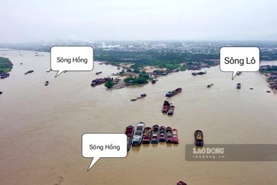 Sông Hồng, sông Đà, sông Lô cuồn cuộn nước lũ