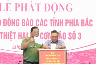 Công an TP Hà Nội phát động ủng hộ các tỉnh thiệt hại do bão lũ