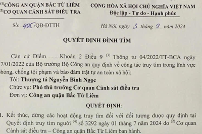 Công an quận Bắc Từ Liêm quyết định dừng tìm đối tượng