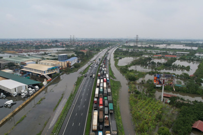 Cao tốc Pháp Vân – Cầu Giẽ ngập sâu, cần phương án thoát nước tổng thể