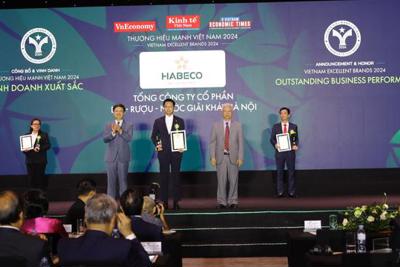 HABECO được vinh danh Top 10 Thương hiệu Mạnh Việt Nam- Kinh doanh xuất sắc 2024