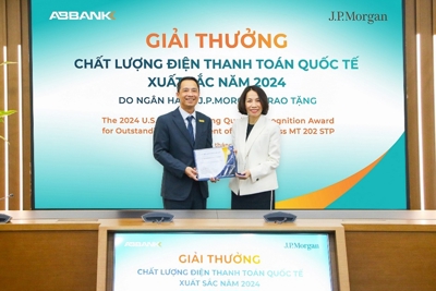 ABBank được vinh danh ngân hàng có “Chất lượng điện thanh toán quốc tế xuất sắc”