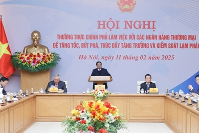 Thường trực Chính phủ làm việc với các ngân hàng thương mại