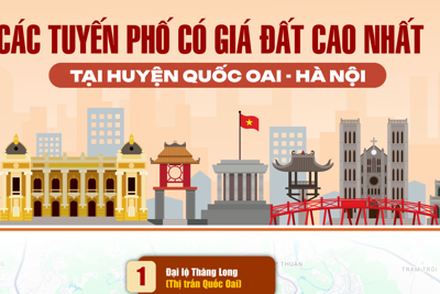 Các tuyến đường có giá đắt nhất huyện Quốc Oai mới nhất