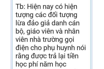 Phụ huynh Hà Nội cảnh giác với tin nhắn, cuộc gọi về “hoàn tiền học phí”