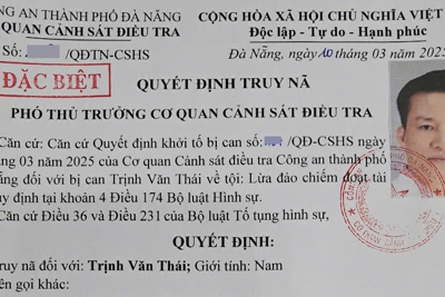 Truy nã đặc biệt đối tượng Trịnh Văn Thái 