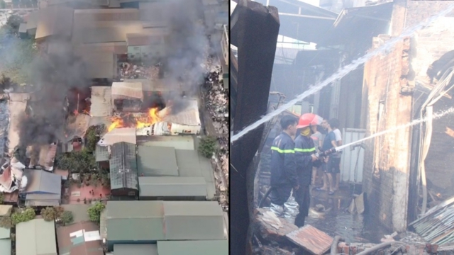 Thông tin mới nhất về vụ cháy nhiều xưởng gỗ ở Hu Bằng, huyện Thạch Thất