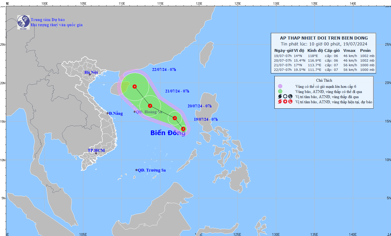 Biển Đông xuất hiện áp thấp nhiệt đới giật cấp 8