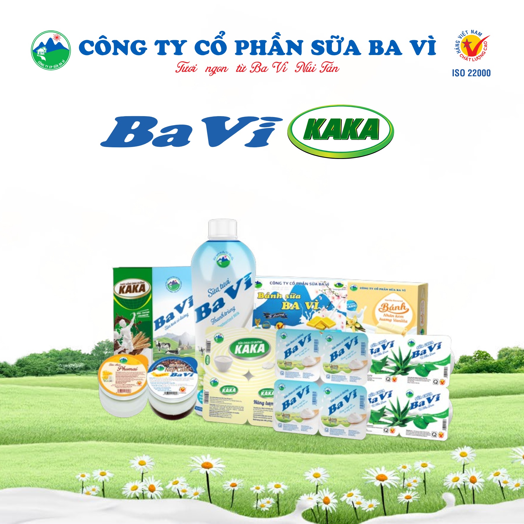 Các sản phẩm của Công ty CP Sữa Ba Vì.