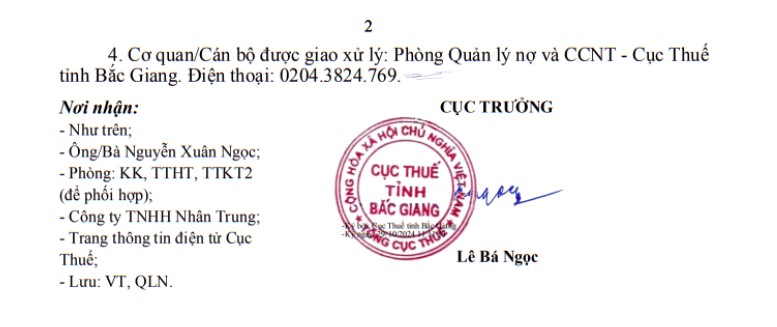 Tạm hoãn xuất cảnh Giám đốc công ty Nhân Trung - Ảnh 2