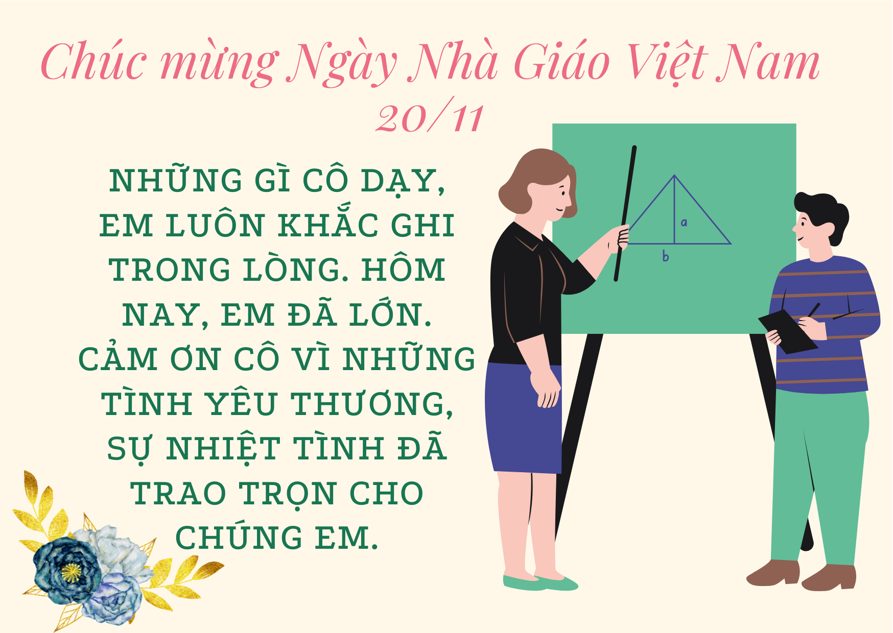 Lời Chúc đơn Giản Ngắn Gọn ý Nghĩa Nhân Ngày Nhà Giáo Việt Nam 20 11