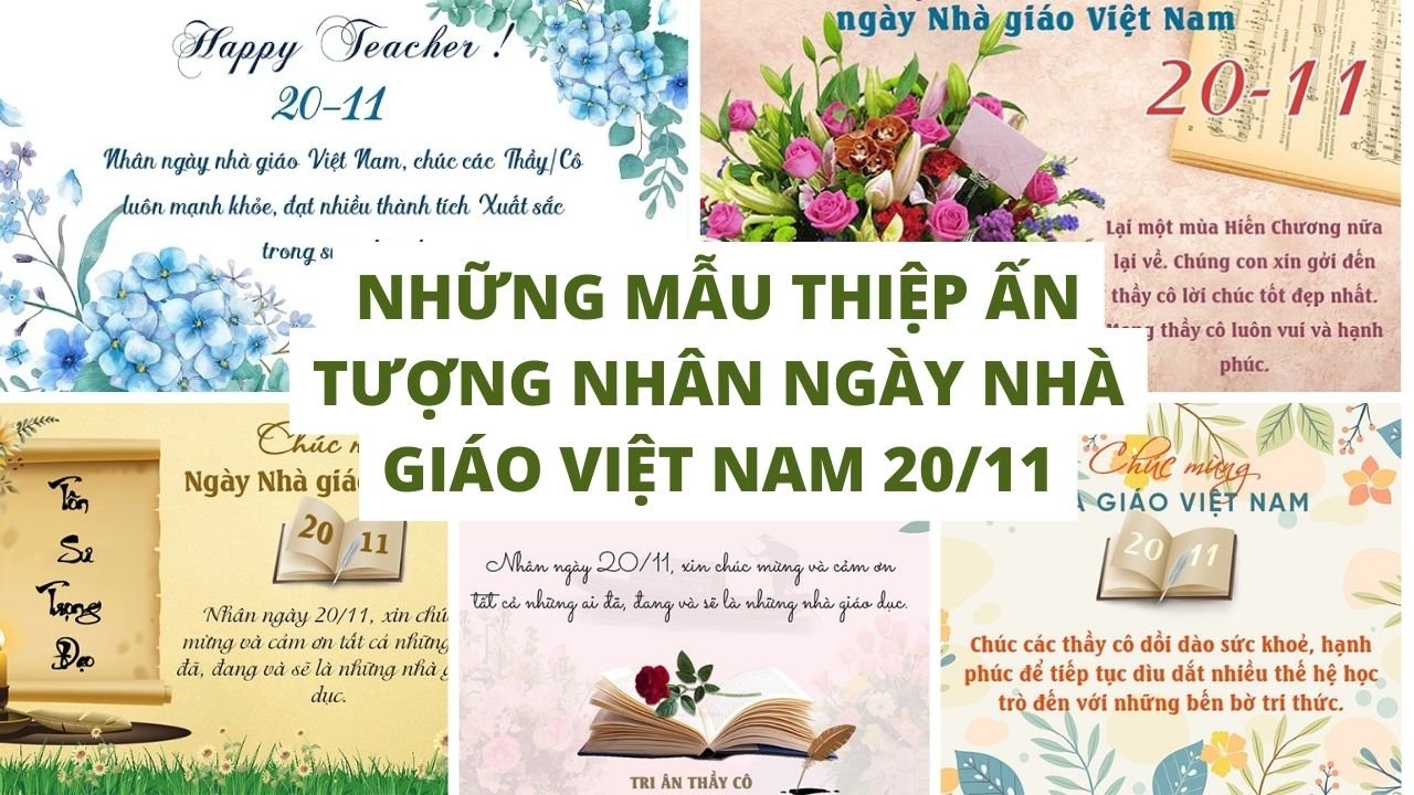 Một số mẫu bưu thiếp chúc mừng nhân ngày Nhà giáo Việt Nam 20.11