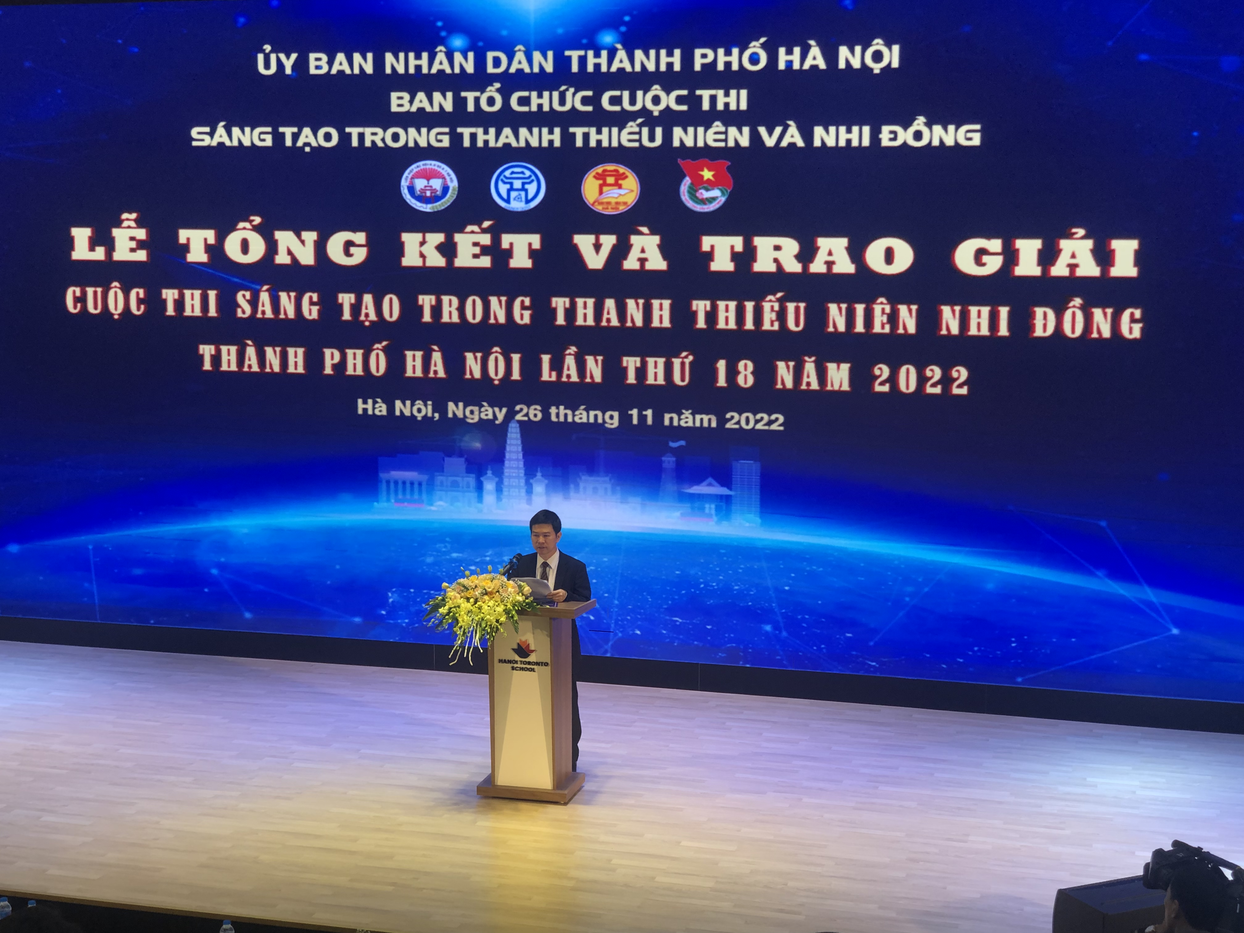 Phó Giám đốc Sở KH&CN Hà Nội Nguyễn Anh Tuấn phát biểu tại lễ tổng kết