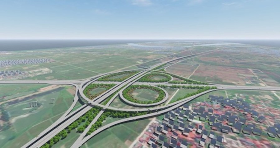 Phối cảnh nút giao thuộc dự án đường Vành đai 4 - Vùng Thủ đô Hà Nội.