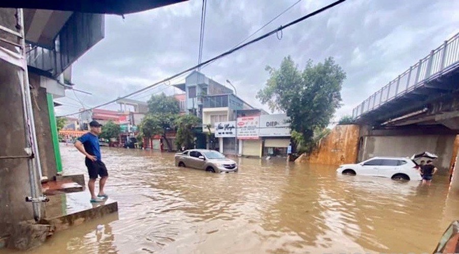 Mưa lớn gây ngập lụt một khu vực dân cư trên địa bàn tỉnh Lào Cai vào tháng 6/2023.