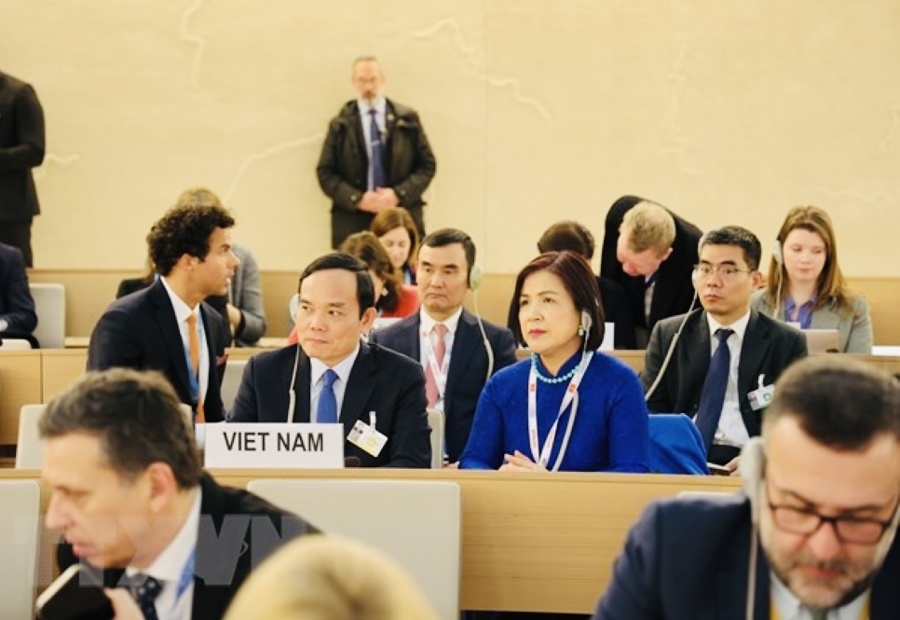 Phó Thủ tướng Chính phủ Trần Lưu Quang tham dự Khóa họp lần thứ 52 của Hội đồng Nhân quyền Liên hợp quốc. Ảnh: TTXVN