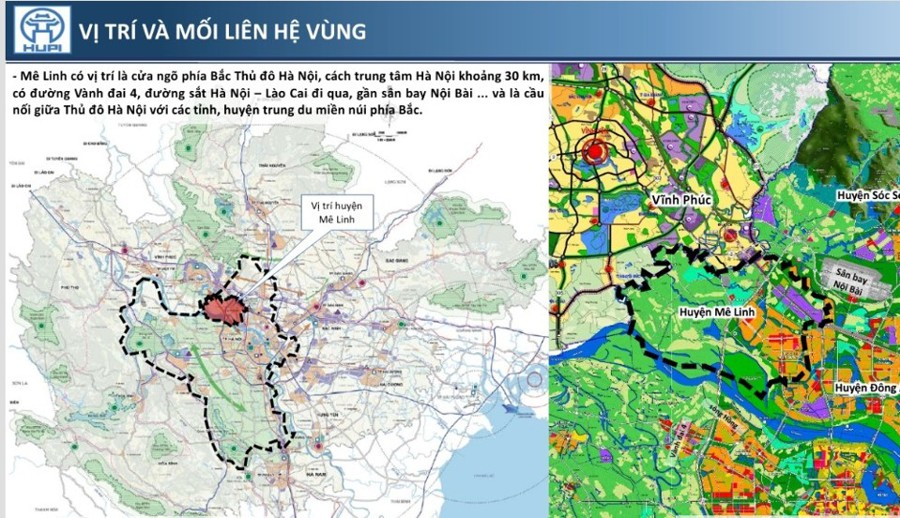 Sơ đồ quy hoạch Vùng huyện Mê Linh.
