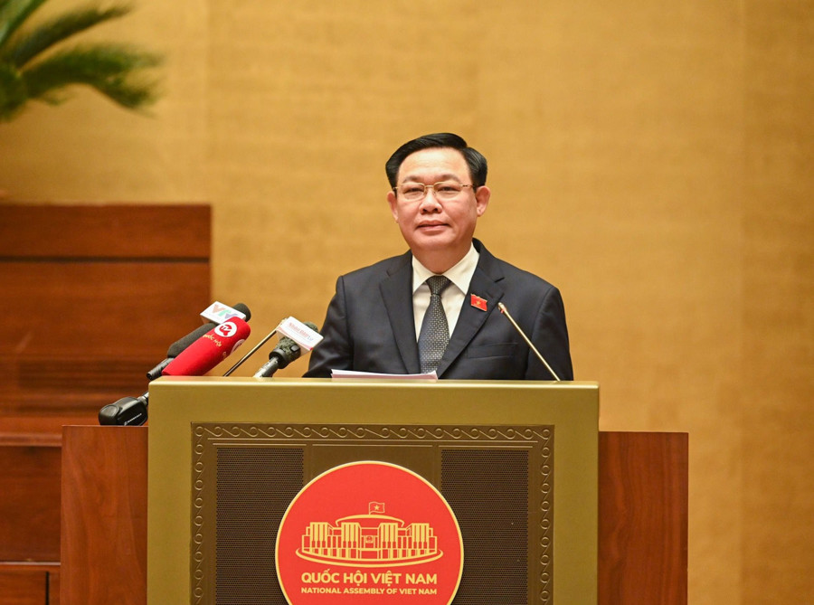 Chủ tịch Quốc hội Vương Đình Huệ phát biểu kết luận diễn đàn.