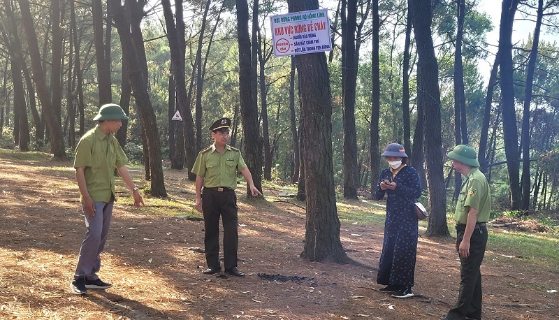 Ban Quản lý Rừng phòng hộ Hồng Lĩnh phối hợp với các lực lượng chức năng tăng cường công tác tuần tra, bảo vệ rừng.